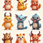 Cartoon Characters & Mascots - Sticker Sheet v34